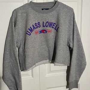 Gray UMass Lowell Cropped Sweatshirt